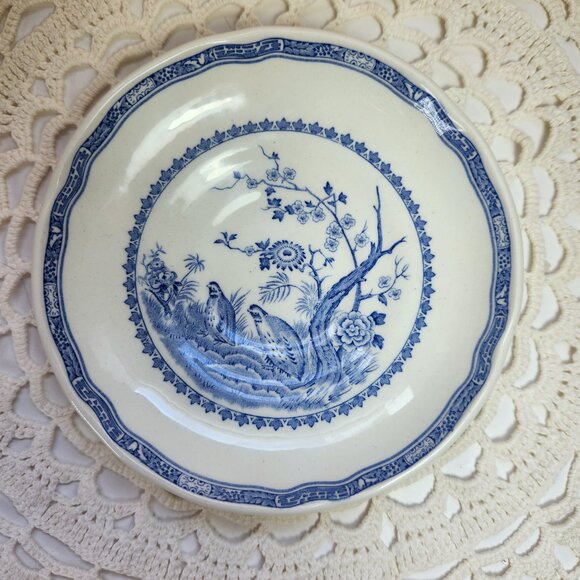 Antique Furnivals Saucer 5.5" 1913 Quail Blue RN684771 Made in England - Picture 1 of 7